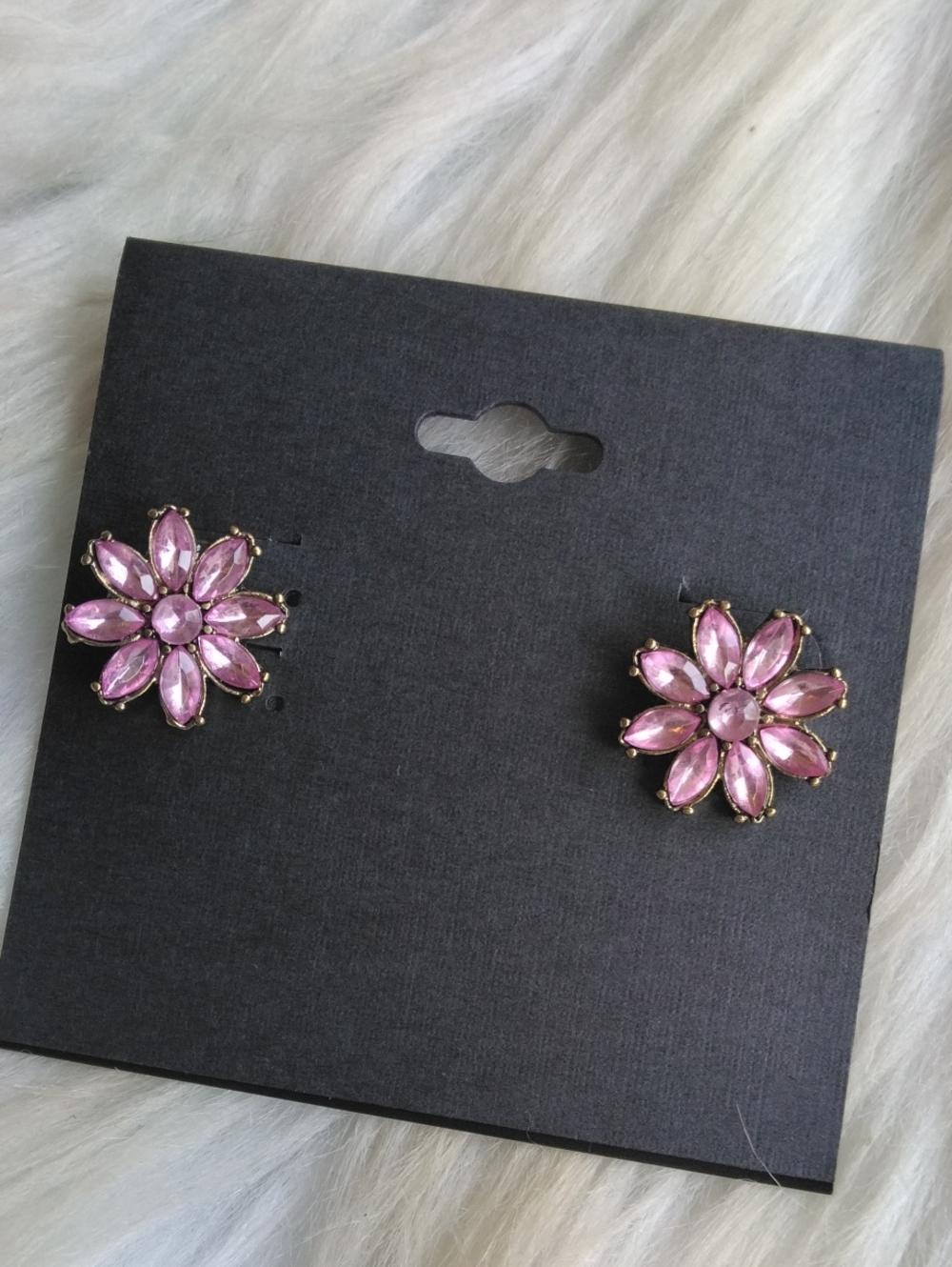 Pink Bling Rhinestone Flower Crystal Stud Earrings - Women's Jewelry